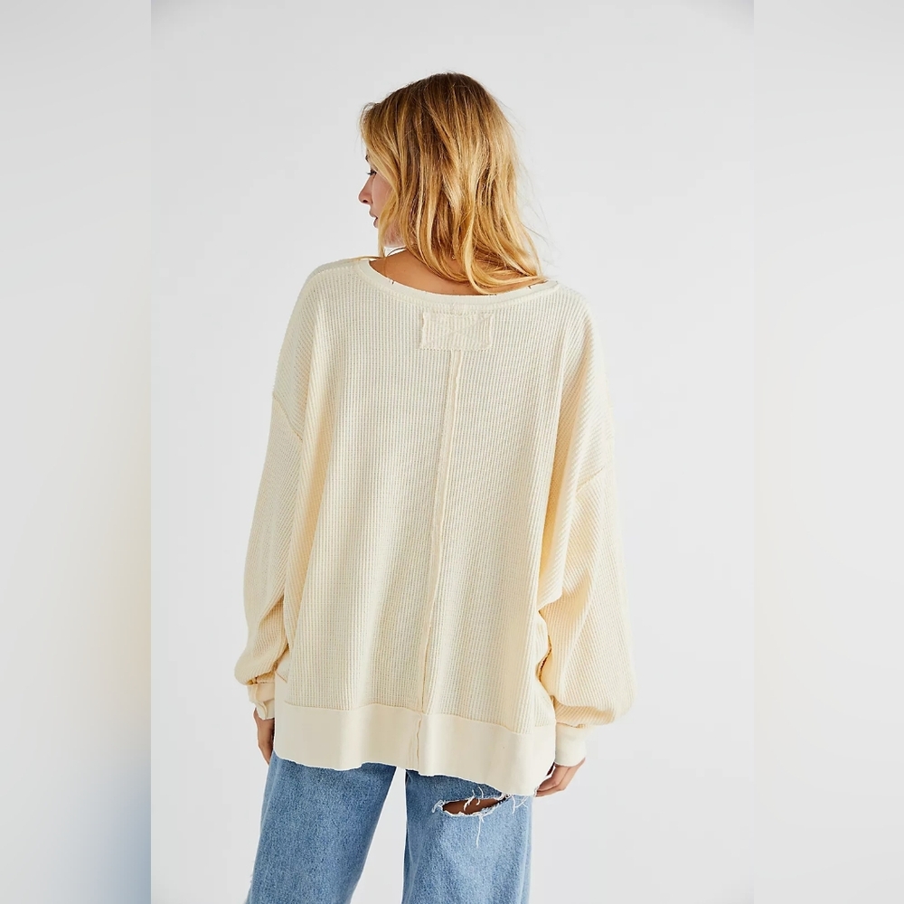 NWT Free People We The Free Buttercup Thermal In Ivory, Size XS 🌙 - Picture 3 of 10